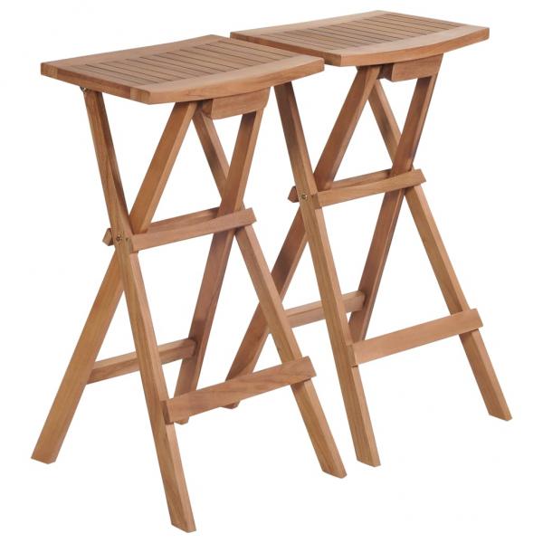 ARDEBO.de - Klappbare Barhocker 2 Stk. Massivholz Teak