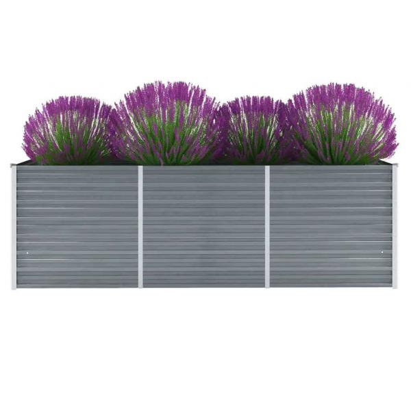 ARDEBO.de - Garten-Hochbeet Verzinkter Stahl 240x80x77 cm Grau