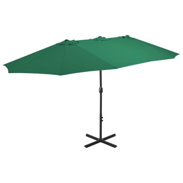ARDEBO.de - Sonnenschirm mit Aluminium-Mast 460 x 270 cm Grün