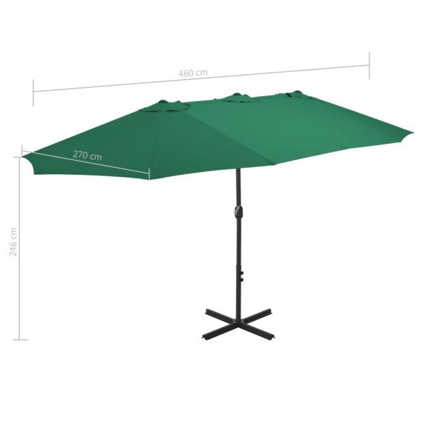 Sonnenschirm mit Aluminium-Mast 460 x 270 cm Grün