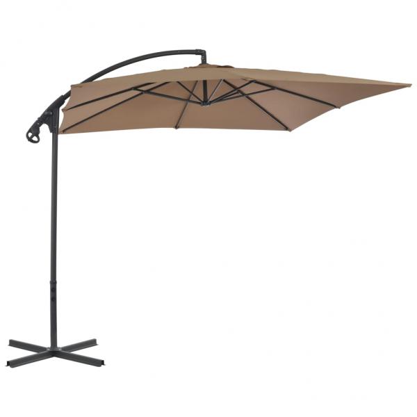 ARDEBO.de - Ampelschirm mit Stahlmast 250 x 250 cm Taupe
