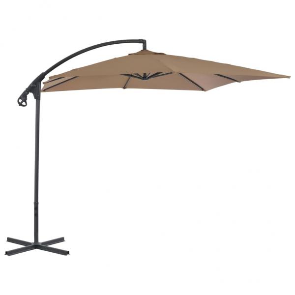 Ampelschirm mit Stahlmast 250 x 250 cm Taupe