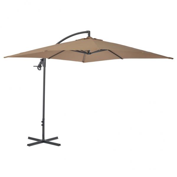 Ampelschirm mit Stahlmast 250 x 250 cm Taupe