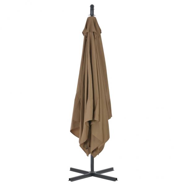 Ampelschirm mit Stahlmast 250 x 250 cm Taupe