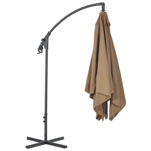 Ampelschirm mit Stahlmast 250 x 250 cm Taupe