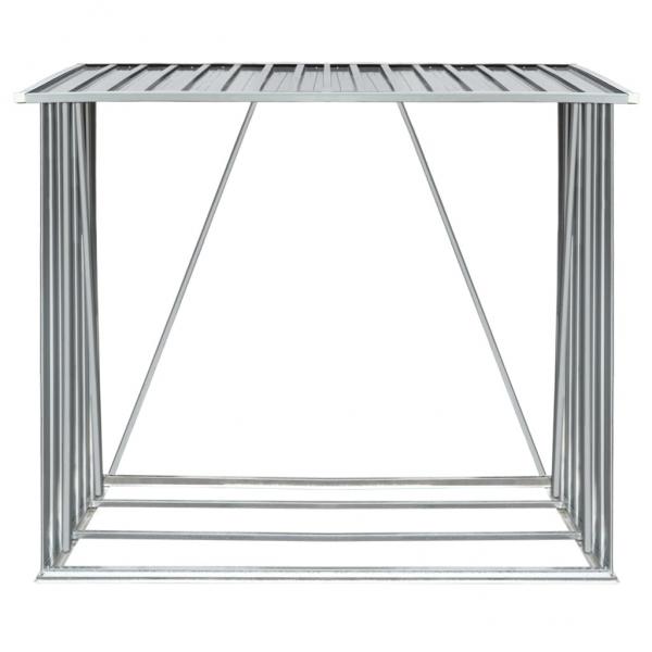 Brennholzlager Verzinkter Stahl 163 x 83 x 154 cm Grau  