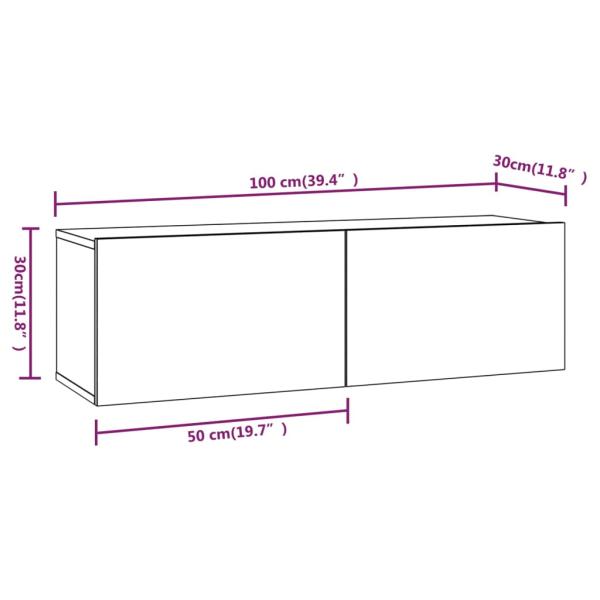 6-tlg. TV-Schrank-Set Grau Sonoma Holzwerkstoff