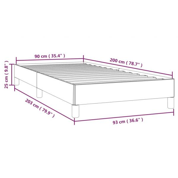 Bettgestell Hellgrau 90x200 cm Samt