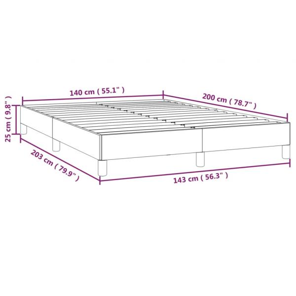 Bettgestell Hellgrau 140x200 cm Samt