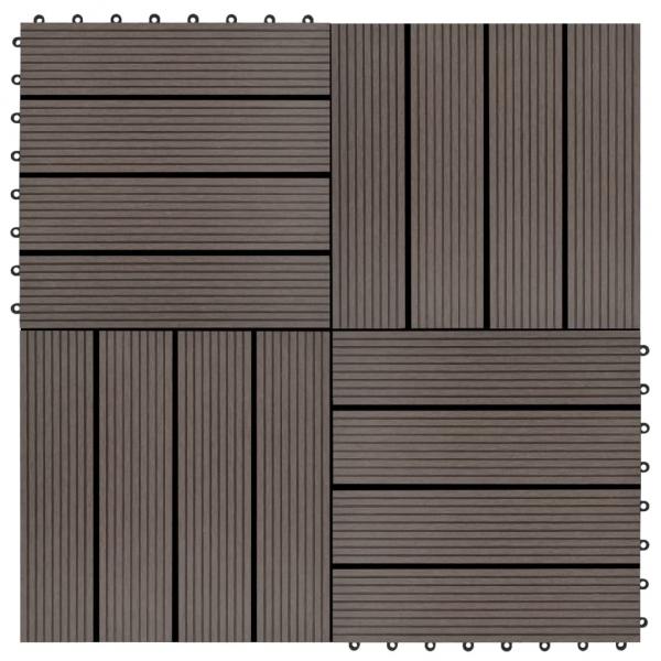 ARDEBO.de - Terrassenfliesen 11 Stück WPC 30 x 30 cm 1 qm Dunkelbraun