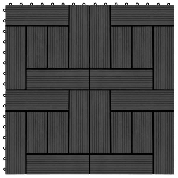 ARDEBO.de - Terrassenfliesen 11 Stück WPC 30 x 30 cm 1 qm Schwarz