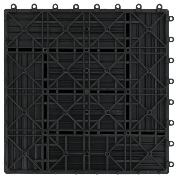 Terrassenfliesen 11 Stück WPC 30 x 30 cm 1 qm Schwarz