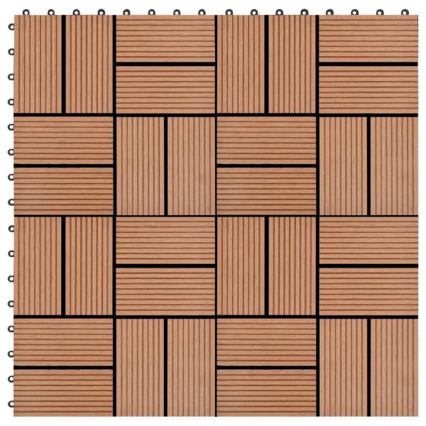 ARDEBO.de - Terrassenfliesen 11 Stück WPC 30 x 30 cm 1 qm Braun