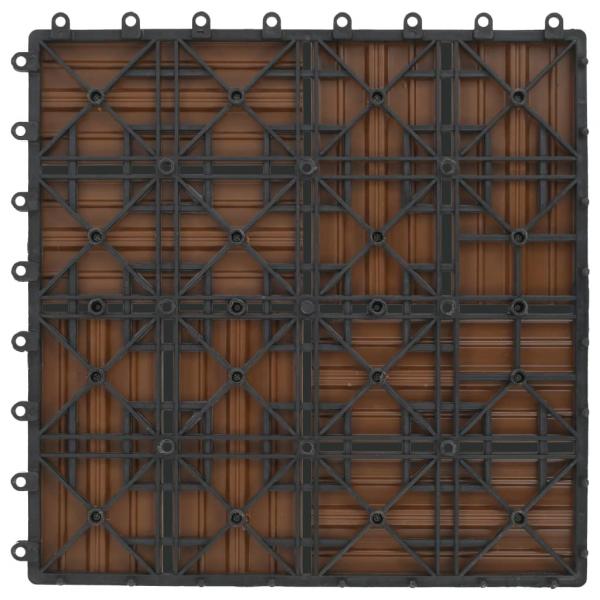Terrassenfliesen 11 Stück WPC 30 x 30 cm 1 qm Teakholzfarbe