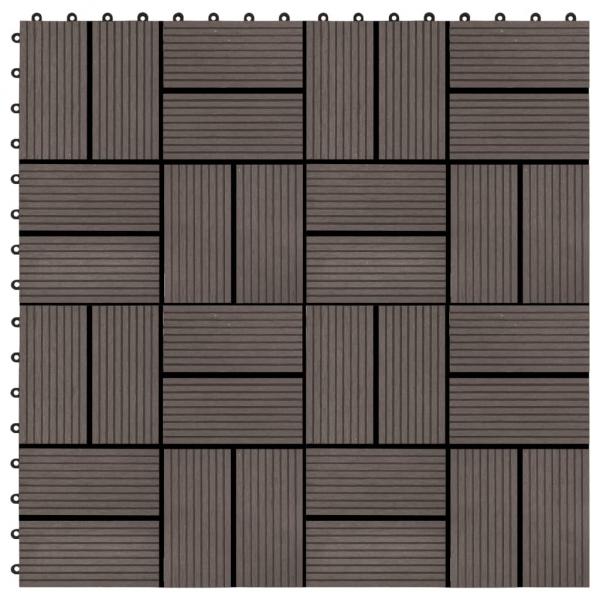 ARDEBO.de - Terrassenfliesen 11 Stück WPC 30 x 30 cm 1 qm Dunkelbraun