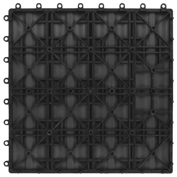 Terrassenfliesen 11 Stk. Tief Geprägt WPC 30x30cm 1 qm Schwarz