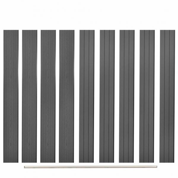 ARDEBO.de - Ersatz-Zaunbretter 9 Stk. WPC 170 cm Grau
