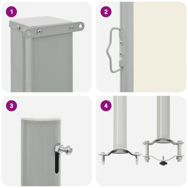 Ausziehbare Seitenmarkise 100 x 300 cm Creme