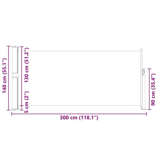 Ausziehbare Seitenmarkise 140x300 cm Rot