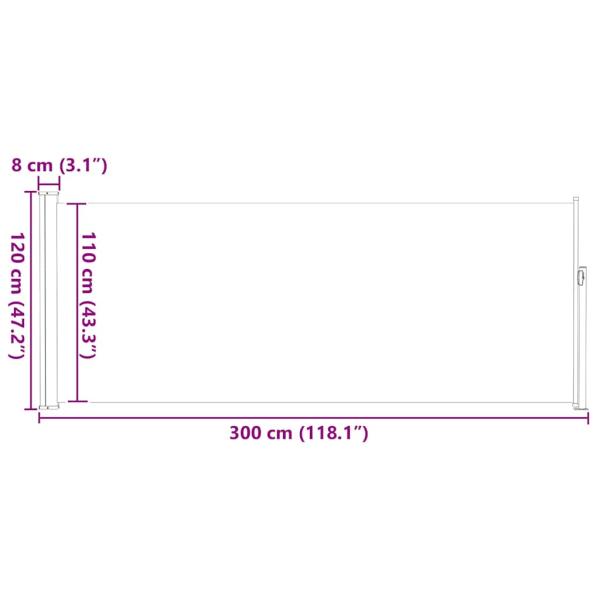 Ausziehbare Seitenmarkise 120x300 cm Blau