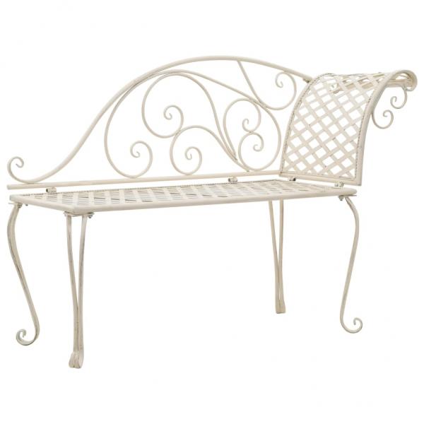 ARDEBO.de - Garten-Chaiselongue 128 cm Metall Antik Weiß