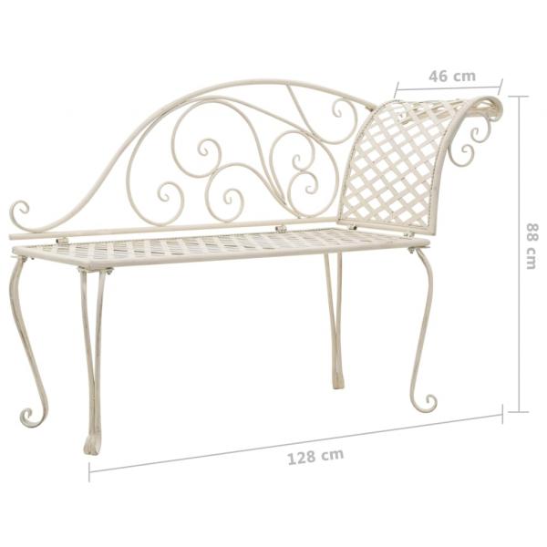 Garten-Chaiselongue 128 cm Metall Antik Weiß