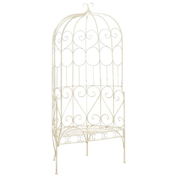 ARDEBO.de - Gartenbank 95 cm Eisen Antik Weiß