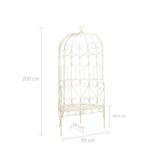 Gartenbank 95 cm Eisen Antik Weiß
