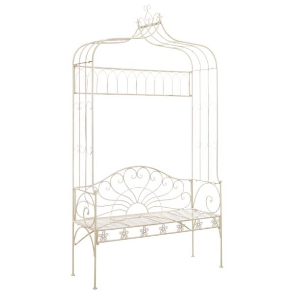 ARDEBO.de - Gartenbank 122 cm Eisen Antik Weiß