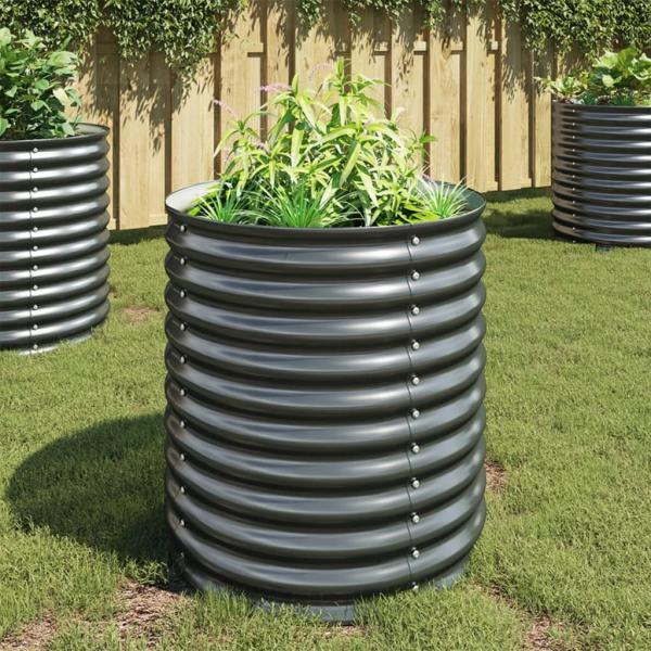 ARDEBO.de - Garten-Hochbeet 80x80x81 cm Verzinkter Stahl Grau