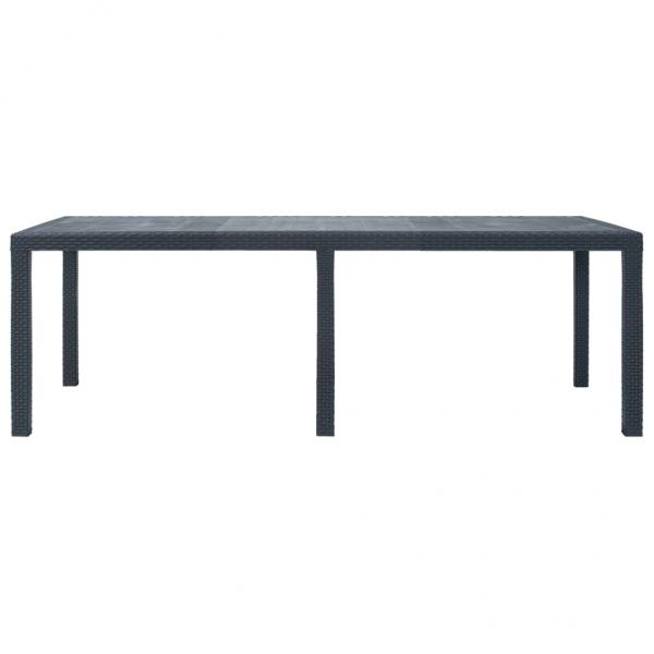 Gartentisch Anthrazit 220x90x72 cm Kunststoff Rattan-Optik