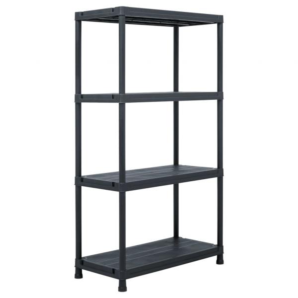 ARDEBO.de - Lagerregal Schwarz 100 kg 60 x 30 x 138 cm Kunststoff