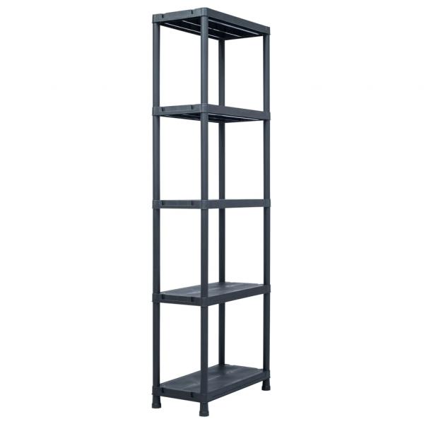 ARDEBO.de - Lagerregal Schwarz 125 kg 60 x 30 x 180 cm Kunststoff