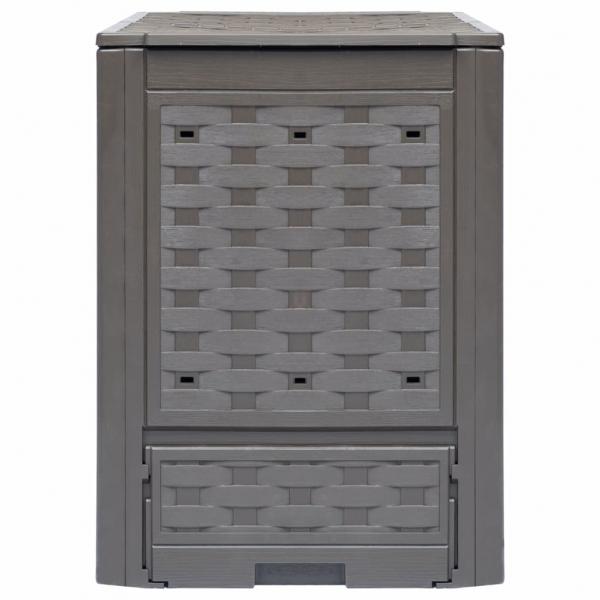 Gartenkomposter Braun 60x60x83 cm 300 L Kunststoff Rattan