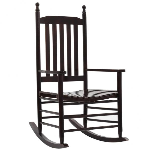 ARDEBO.de - Schaukelstuhl mit Gebogener Sitzfläche Braun Pappelholz