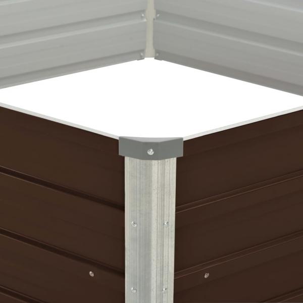 Hochbeet Braun 129 x 129 x 46 cm Verzinkter Stahl