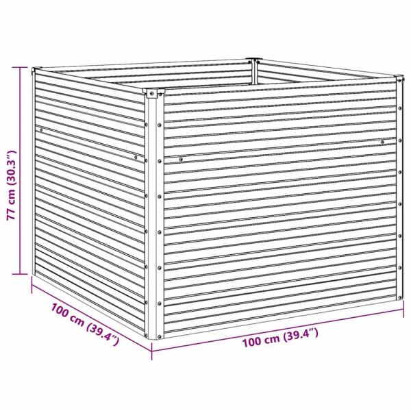 Hochbeet Anthrazit 100 x 100 x 77 cm Verzinkter Stahl