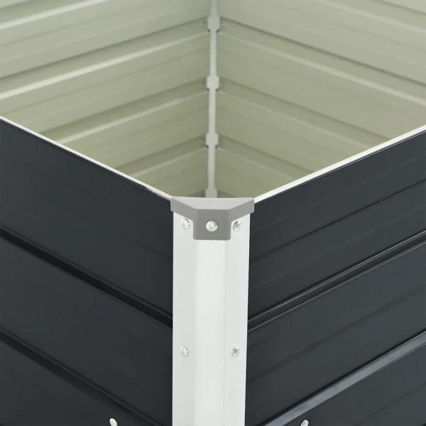 Hochbeet Anthrazit 100 x 100 x 77 cm Verzinkter Stahl