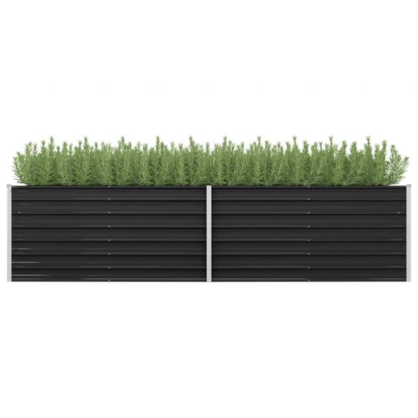 Garten-Hochbeet Anthrazit 320 x 80 x 77 cm Verzinkter Stahl