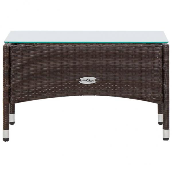 4-tlg. Garten-Lounge-Set mit Auflagen Poly Rattan Braun