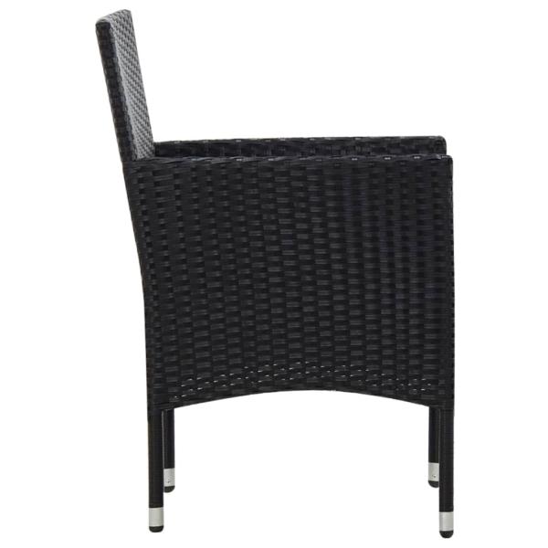 ARDEBO.de - 4-tlg. Garten-Lounge-Set mit Auflagen Poly Rattan Schwarz