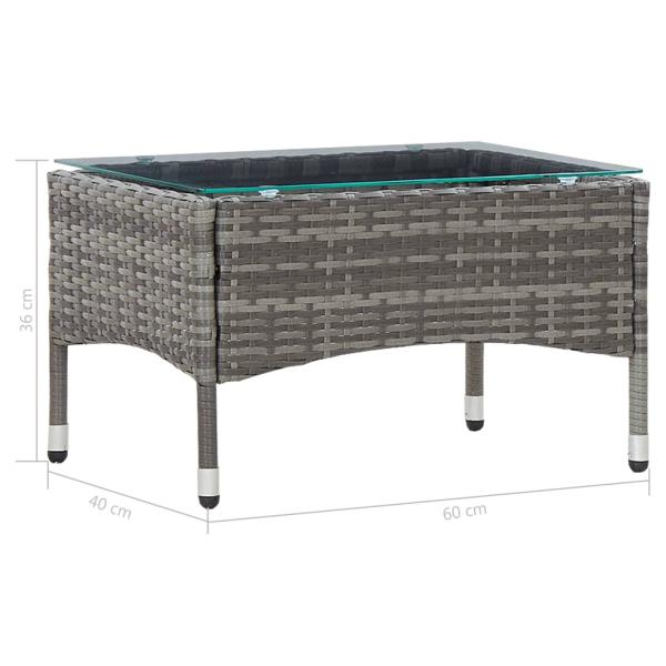 Couchtisch Grau 60x40x36 cm Poly Rattan
