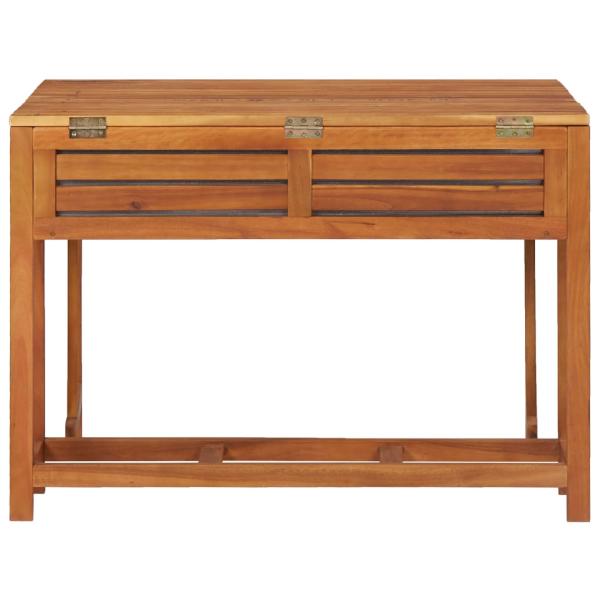 Gartentisch mit Hochbeet und 2 Stühlen Massivholz Akazie