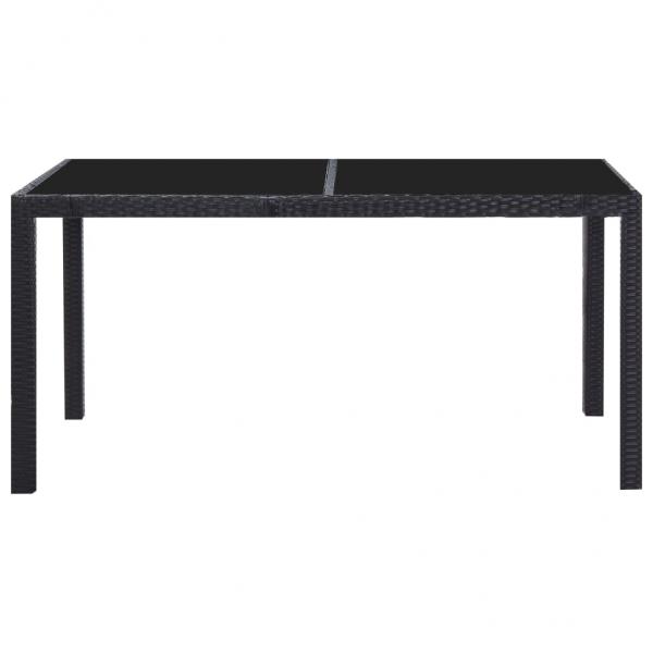 7-tlg. Garten-Essgruppe Poly Rattan Schwarz 