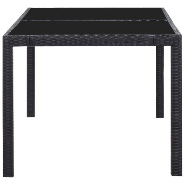 7-tlg. Garten-Essgruppe Poly Rattan Schwarz 