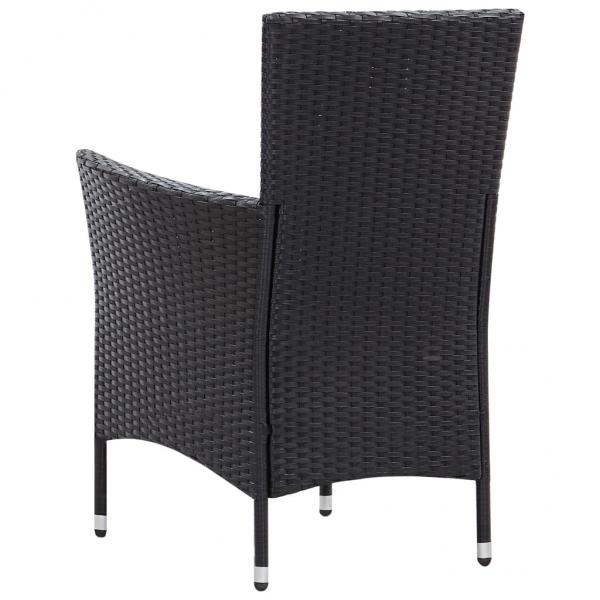 7-tlg. Garten-Essgruppe Poly Rattan Schwarz 