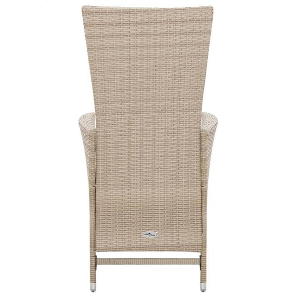 7-tlg. Garten-Essgruppe mit Auflagen Poly Rattan Beige
