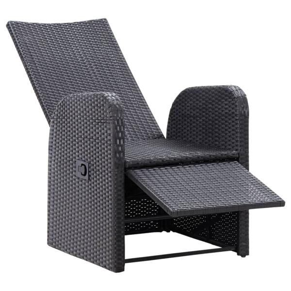 3-tlg. Bistro-Set mit Auflagen Poly Rattan Schwarz