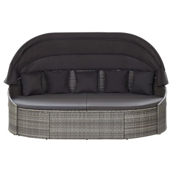 Outdoor-Loungebett mit Dach Grau