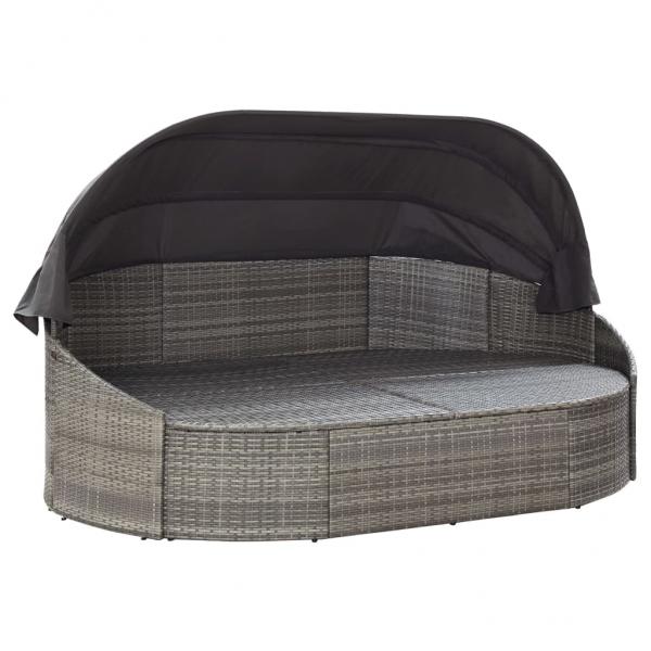 Outdoor-Loungebett mit Dach Grau